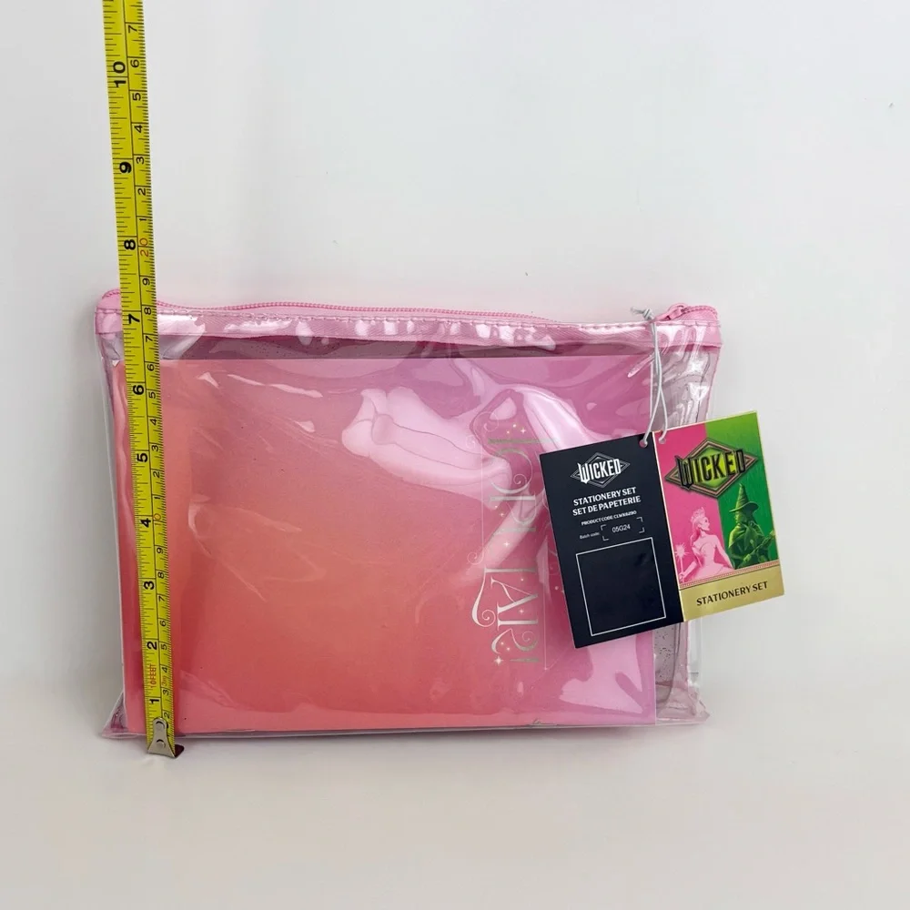 New in Package Wicked 7 Piece Stationary Set with Clear Pink Pouch New With Tags